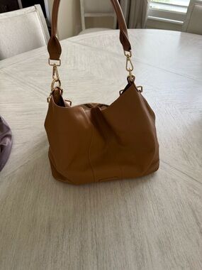 Everyday Tan Shoulder Bag with Gold Hardware- includes inner bag